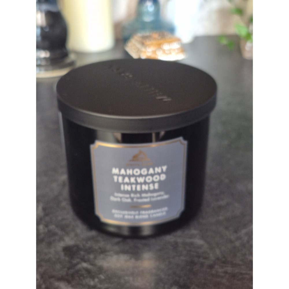 White Barn Mahogany Teakwood Intense 3-Wick Scented Candle 14.5 Bath Body Works